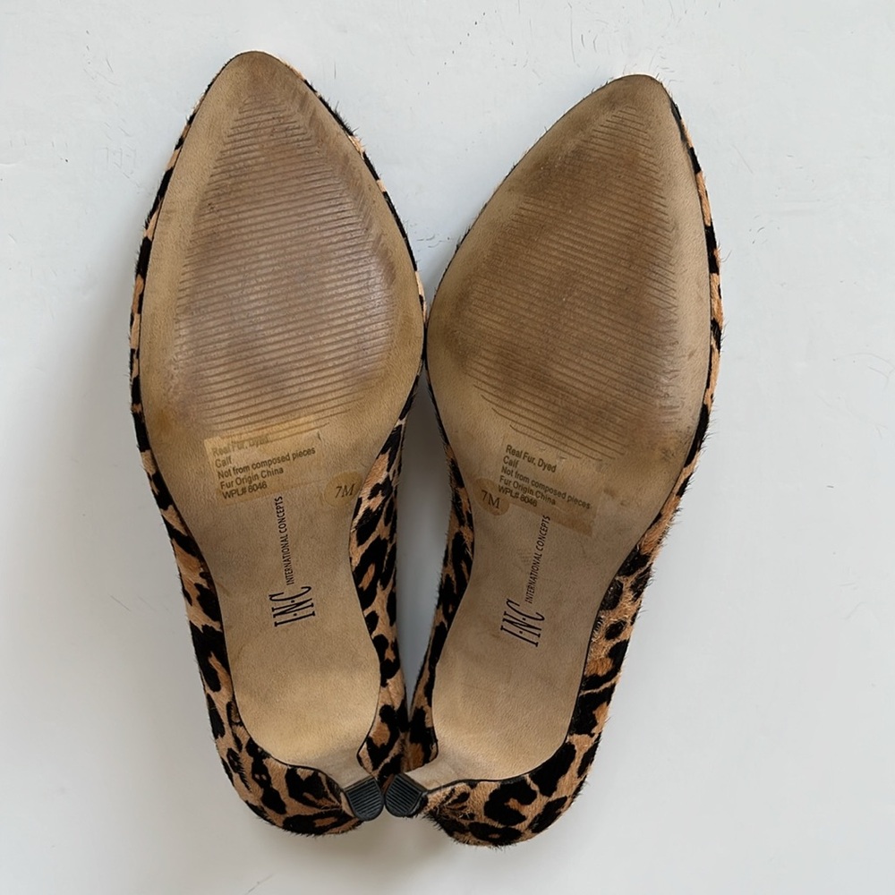 INC Animal Leopard Print Calf Hair High Heel Pumps Heels Size 7 - Picture 5 of 8